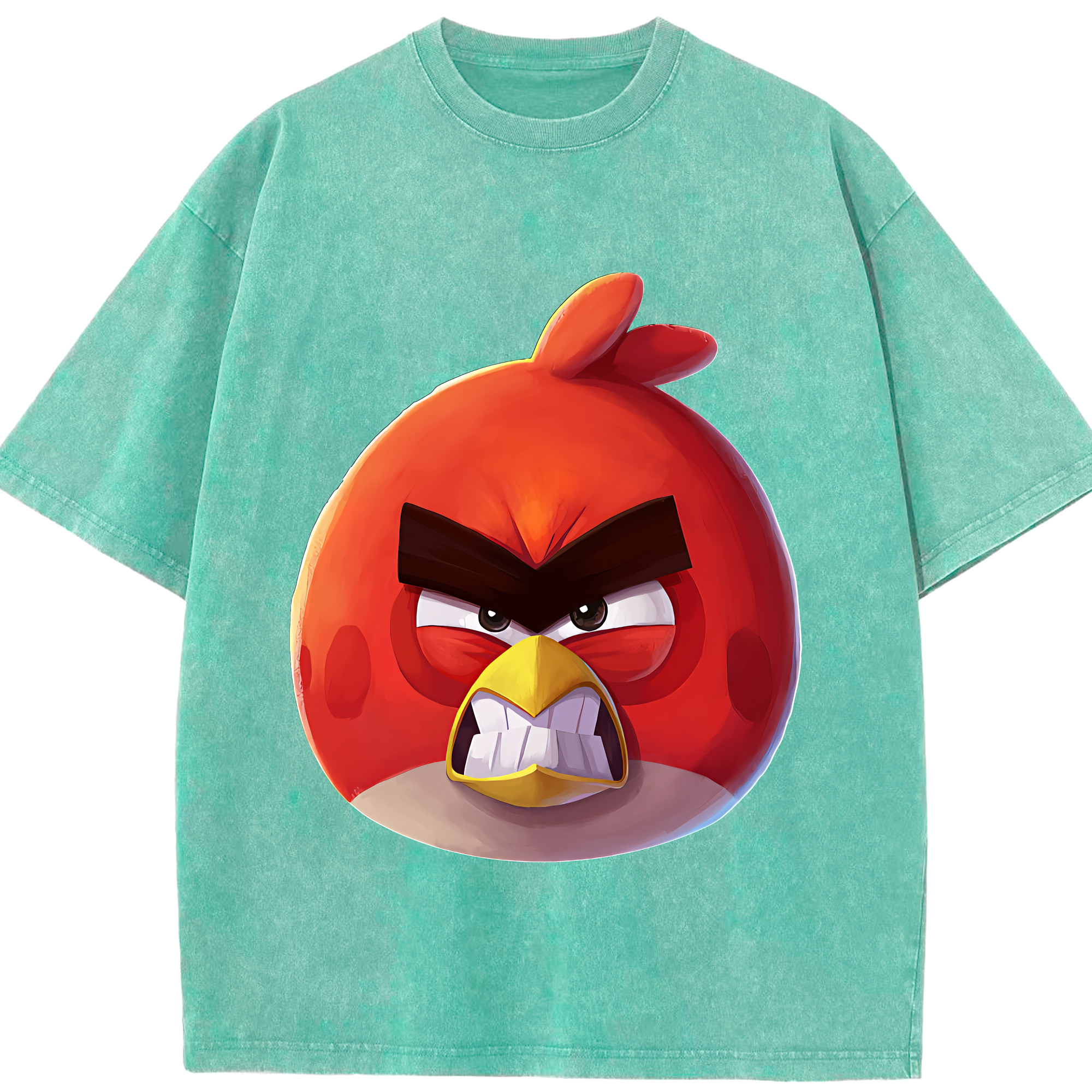 （画像用） Angry Birds アングリーバード 綿100% ヴィンテージ風 半袖Tシャツ（フロントプリント）